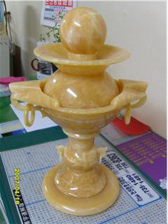 Қытай Xingyan Mihuang Stone Feng Shui Ball Fountain мүсіні