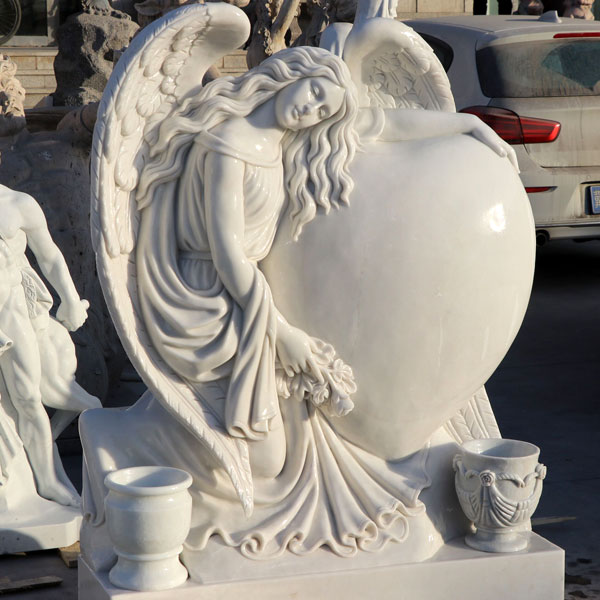 Xingyan White Marble Angel Жүрегі тәрізді бассейн